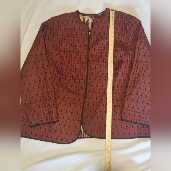 Reversible Women's Quilted Jacket - Rust - Picture 4 of 5